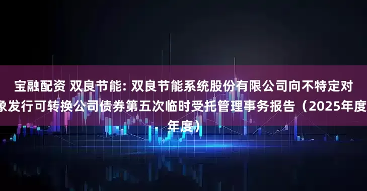 宝融配资 双良节能: 双良节能系统股份有限公司向不特定对象发行可转换公司债券第五次临时受托管理事务报告（2025年度）